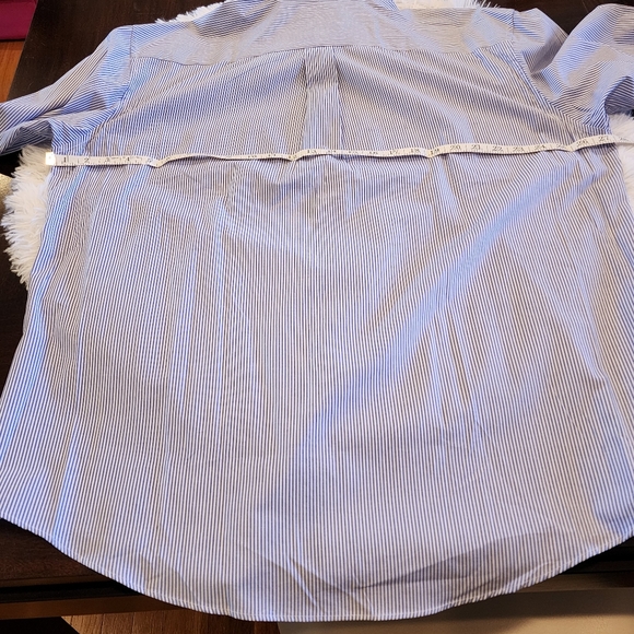 Club Room Men's Shirt Blue Pencil Stripe/ 17 1/2 34-35/ NWT - Picture 6 of 15